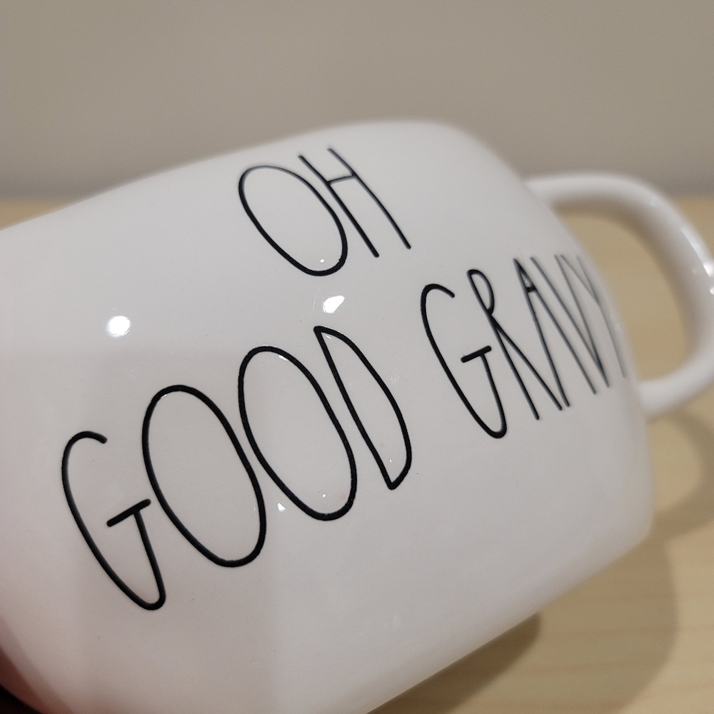 Rae Dunn Artisan Collection By MAGENTA "Oh Good Gravy" Gravy Boat - Picture 4 of 5